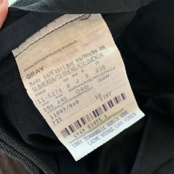 BOSS Hugo Boss Gray 100% Virgin Wool‎ Trousers 32x30 - Picture 5 of 8